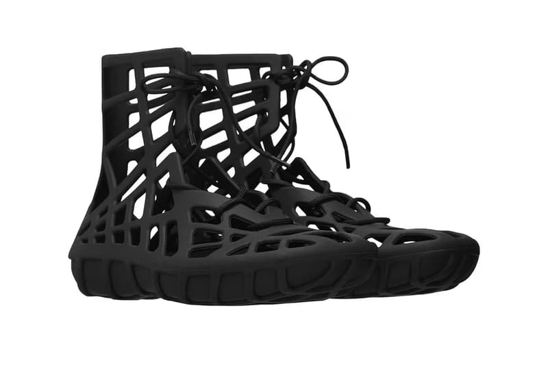 Bottega Veneta Caged Boot Shoe Gladiator Sandal Covering Matthieu Blazy Pre-Fall 2023 Collection H.LORENZO Drops Release Runway