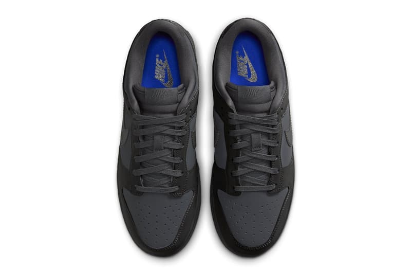 Nike Dunk Low Arrives in Stealthy "Cyber Reflective" Colorway Anthracite/Racer Blue-Black swoosh low top shoes sneakers
