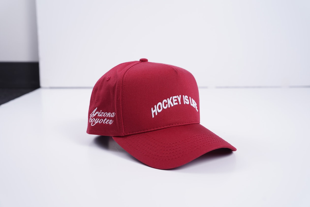 Arizona Coyotes X Bauer Hockey Is NAHMIAS Coded	doni creative director nhl hockey team capsule release price shop hat hoodie crewneck price link online ice skate streetwear nahmia