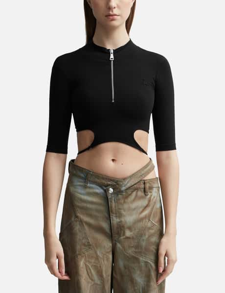 ANDREĀDAMO SCULPTING JERSEY CUT-OUT TOP