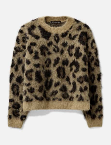 Cole Buxton LEOPARD KNIT SWEATSHIRT