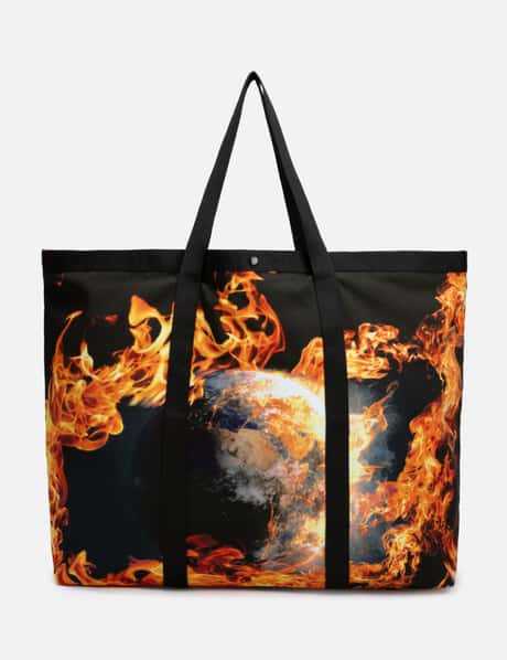 Sky High Farm Workwear UNISEX WORLD IS BURNING TOTE BAG WOVEN