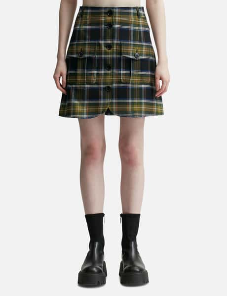 Kenzo Aライン チェック ミニスカート