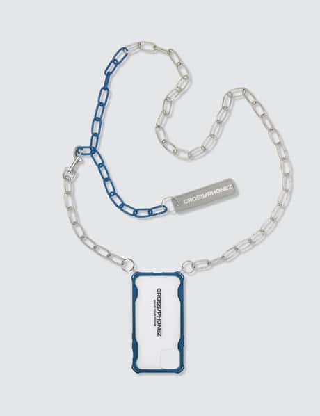 Cross/Phonez Dark Blue And Silver Chain iPhone Case